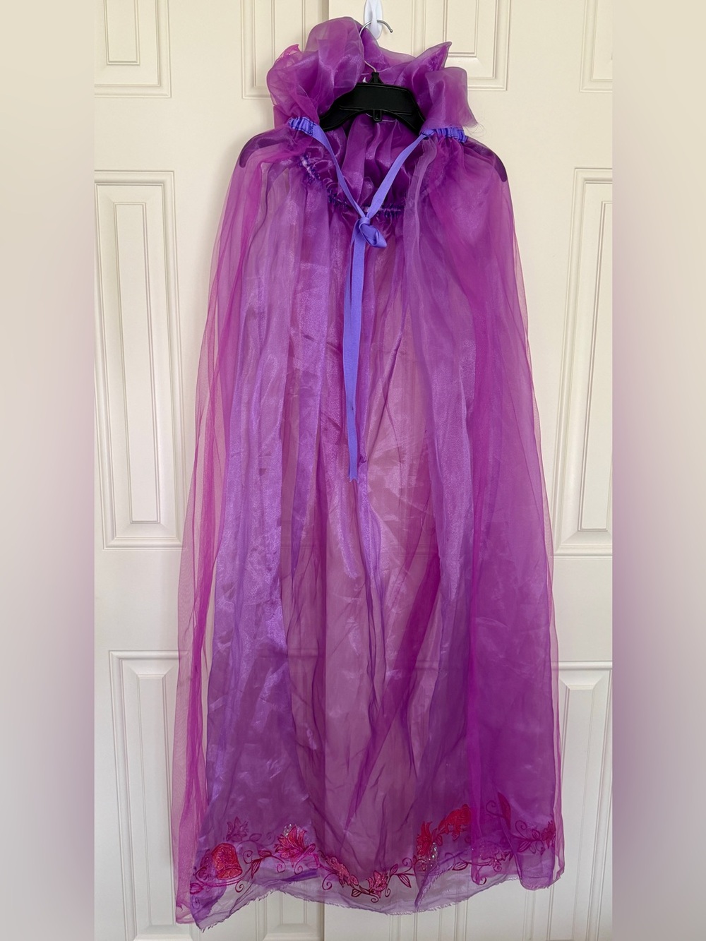 Purple Tulle cape with beaded hem